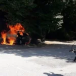 incendio che ha coinvolto un'autovettura a Fogliano di Redipuglia