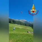 Belluno, recuperati con l’elicottero due cavalli caduti in un dirupo