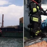 incendio a bordo di un'imbarcazione ad uso draga