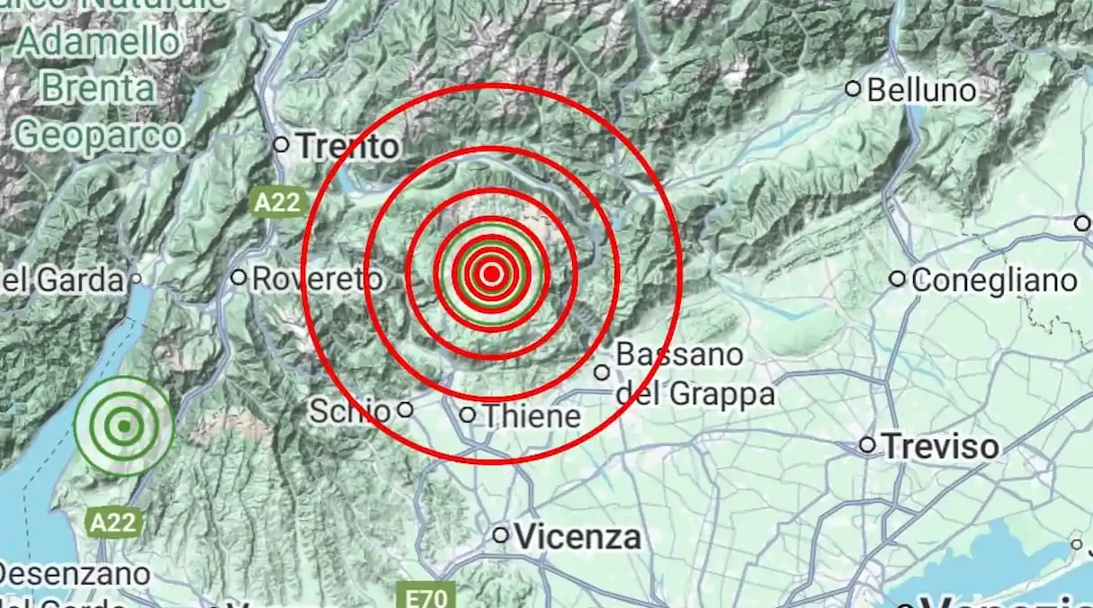 scossa di terremoto a Gallio