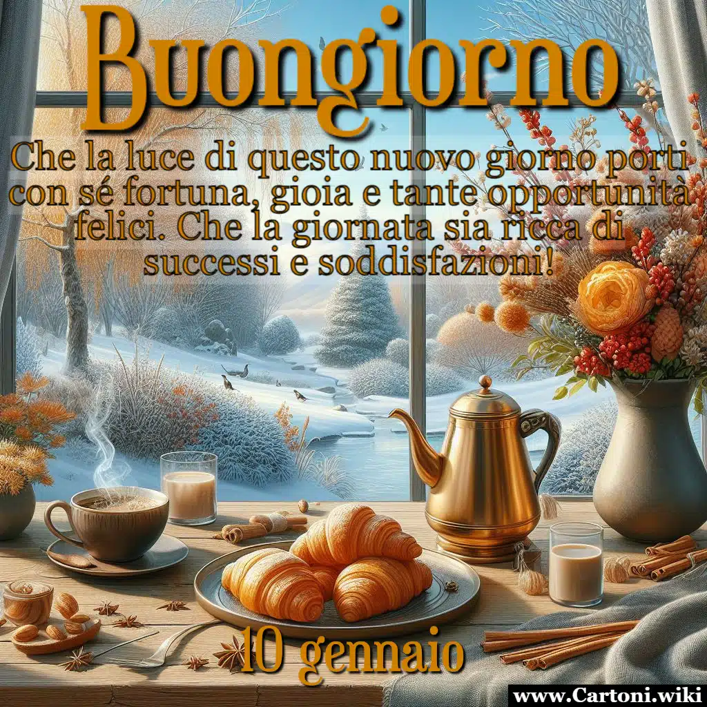 Immagini e frasi di buongiorno venerdì 10 gennaio 2025