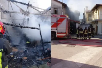 Castions di Strada, incendio in un deposito