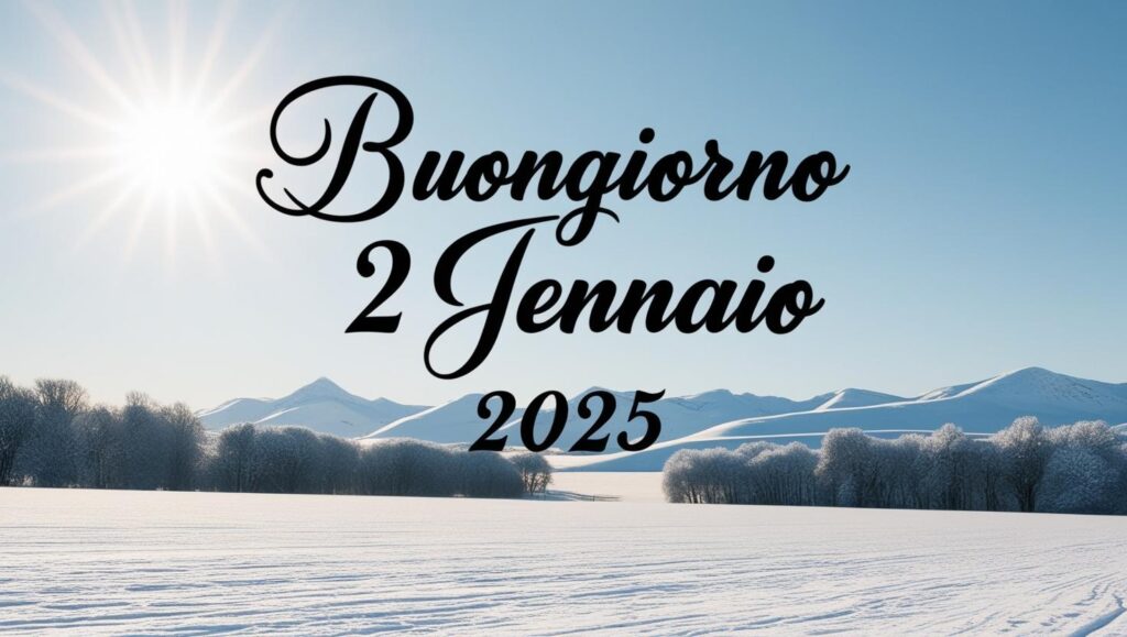 Buongiorno 2 gennaio 2025: frasi e immagini