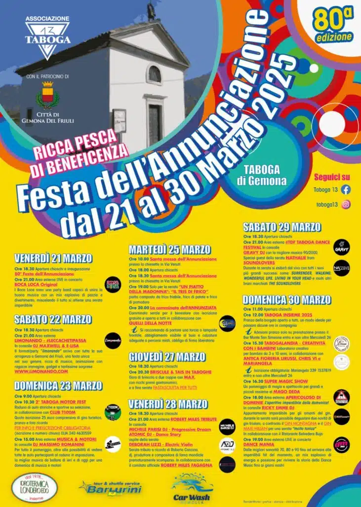 Gemona del Friuli, festa dell’Annunciazione a Taboga tra musica e beneficenza