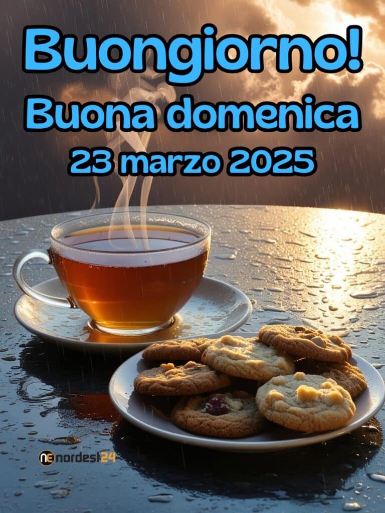 immagine di buongiorno e buona domenica 23 Marzo 2025