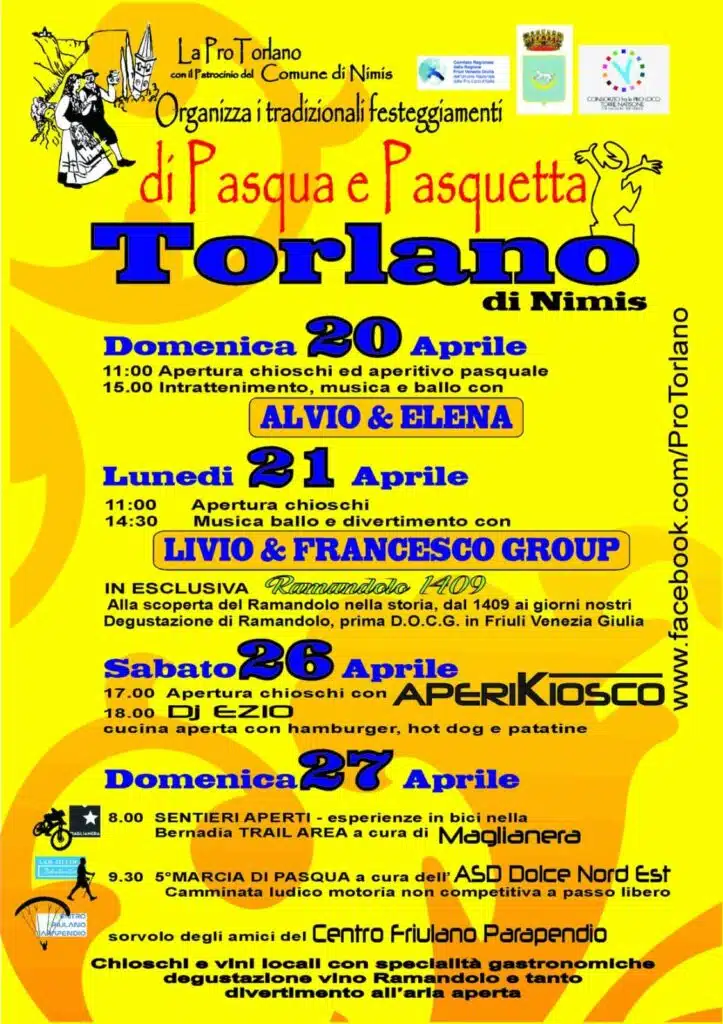 TORLANO DI NIMIS – FESTEGGIAMENTI DI PASQUA E PASQUETTA