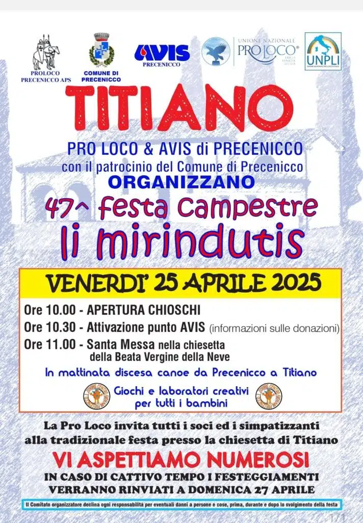 TITIANO – Festa campestre “Li Mirindutis”