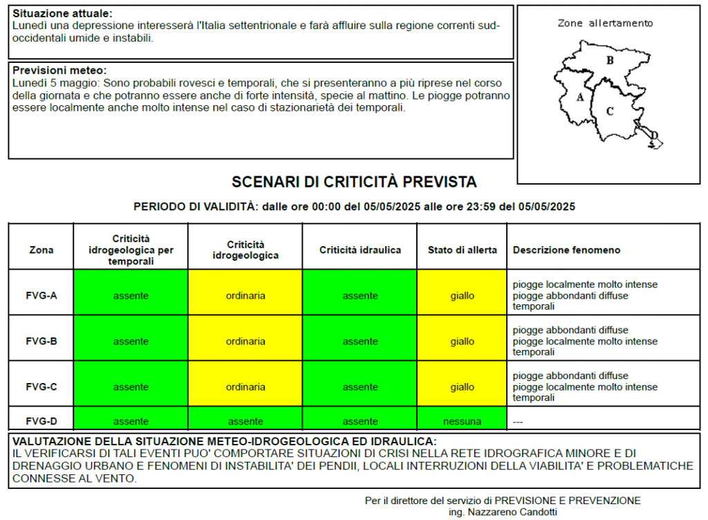 Rischi e criticità previste